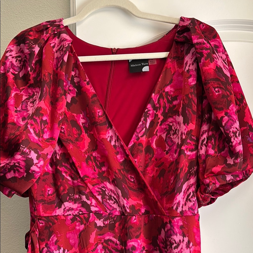 Melissa Red and Pink Floral Maxi Dress